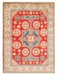 Bordered  Traditional Red Area rug 8x10 Afghan Hand-knotted 363322