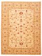 Bordered  Traditional Ivory Area rug 9x12 Afghan Hand-knotted 373864