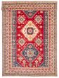 Bordered  Traditional Red Area rug Unique Afghan Hand-knotted 377236