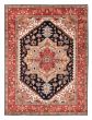 Bordered  Traditional Blue Area rug 9x12 Indian Hand-knotted 377606