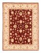 Bordered  Traditional Red Area rug 4x6 Pakistani Hand-knotted 379349