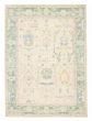 Bordered  Transitional Green Area rug 9x12 Pakistani Hand-knotted 381655