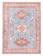 Bordered  Geometric Blue Area rug 5x8 Afghan Hand-knotted 381856