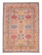 Bordered  Geometric Ivory Area rug 9x12 Afghan Hand-knotted 381899