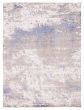 Carved  Modern White Area rug 9x12 Indian Hand-knotted 382985