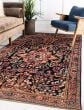 Bordered  Traditional Blue Area rug 6x9 Persian Hand-knotted 383895