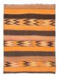 Bohemian  Stripes Orange Area rug 4x6 Turkish Flat-Weave 385769
