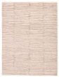 Moroccan  Transitional Ivory Area rug 5x8 Indian Hand-knotted 387356