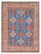 Bordered  Transitional Blue Area rug 4x6 Afghan Hand-knotted 392673