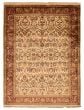 Bordered  Traditional Ivory Area rug 6x9 Indian Hand-knotted 392820