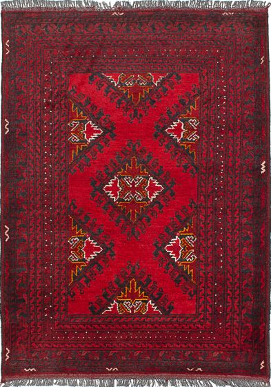 Traditional  Tribal Red Area rug 3x5 Afghan Hand-knotted 238341