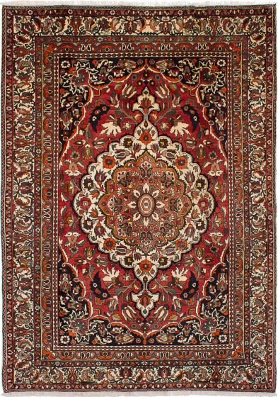 Vintage Red Area rug 8x10 Persian Hand-knotted 241129