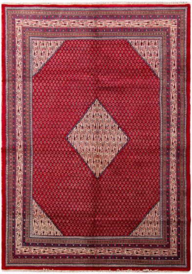 Bordered  Traditional Red Area rug 8x10 Persian Hand-knotted 308118