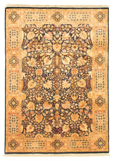 Bordered  Traditional Blue Area rug 5x8 Pakistani Hand-knotted 318191