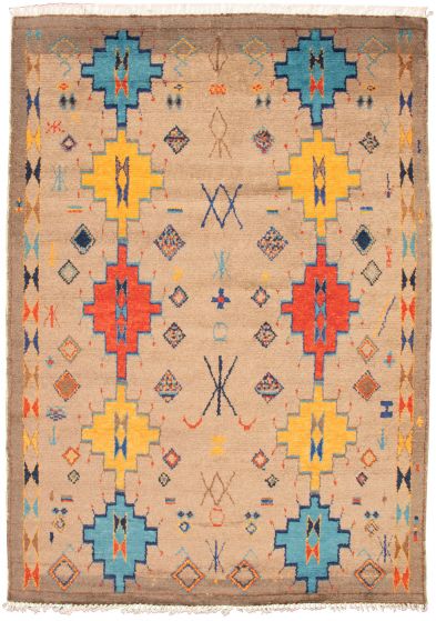 Geometric  Tribal Brown Area rug 9x12 Pakistani Hand-knotted 339411