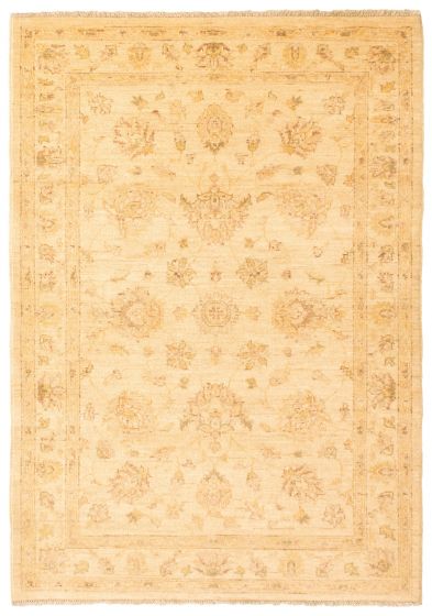 Bordered  Traditional Ivory Area rug 3x5 Afghan Hand-knotted 346699