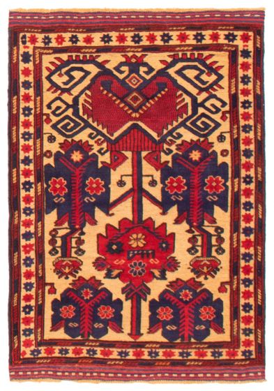 Bordered  Tribal Brown Area rug 3x5 Afghan Hand-knotted 365679