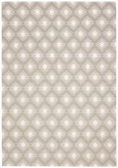 Contemporary/Modern  Transitional Green Area rug 5x8 Turkish Flat-Weave 374702