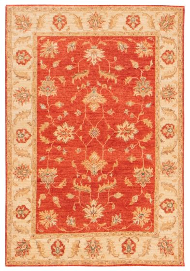Bordered  Traditional Red Area rug 3x5 Afghan Hand-knotted 374810