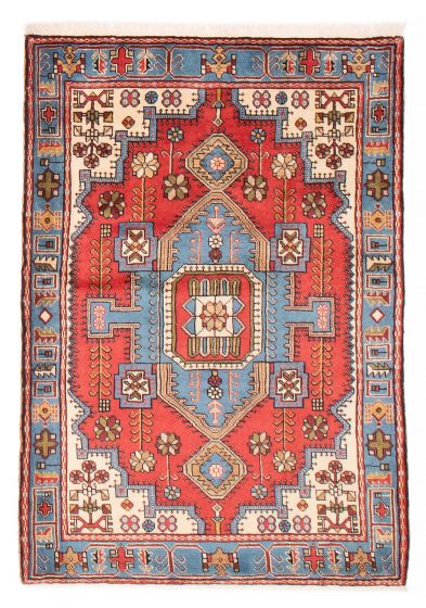 Bordered  Traditional Red Area rug 3x5 Persian Hand-knotted 382466
