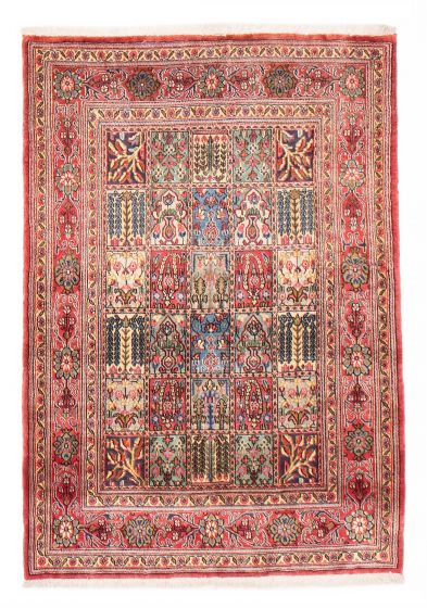 Bordered  Traditional Red Area rug 3x5 Persian Hand-knotted 382485