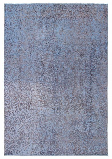 Carved  Transitional Blue Area rug 8x10 Turkish Hand-knotted 391350