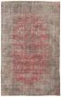 Bordered  Vintage Pink Area rug 5x8 Turkish Hand-knotted 326321