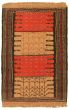 Bordered  Stripes Brown Area rug 3x5 Turkish Flat-weave 332789