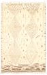 Moroccan  Tribal Ivory Area rug 5x8 Pakistani Hand-knotted 339578