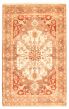 Bordered  Traditional Brown Area rug 5x8 Indian Hand-knotted 344259