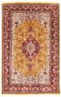 Bordered  Traditional Yellow Area rug 8x10 Indian Hand-knotted 348363