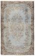 Bordered  Transitional Blue Area rug 4x6 Turkish Hand-knotted 361219