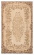 Bordered  Vintage Ivory Area rug 5x8 Turkish Hand-knotted 368903