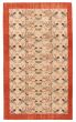 Bordered  Vintage Ivory Area rug 5x8 Turkish Hand-knotted 368905