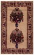 Bordered  Tribal Brown Area rug 3x5 Afghan Hand-knotted 372638