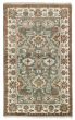 Bordered  Traditional Green Area rug 3x5 Indian Hand-knotted 376062