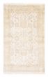 Bordered  Traditional Ivory Area rug 3x5 Indian Hand-knotted 377880