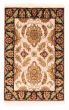 Bordered  Traditional Ivory Area rug 2x3 Indian Hand-knotted 379990