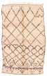Moroccan  Tribal Ivory Area rug 5x8 Moroccan Hand-knotted 383108