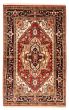 Bordered  Traditional Brown Area rug 3x5 Indian Hand-knotted 386958