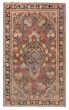 Bordered  Vintage Brown Area rug 4x6 Turkish Hand-knotted 390848