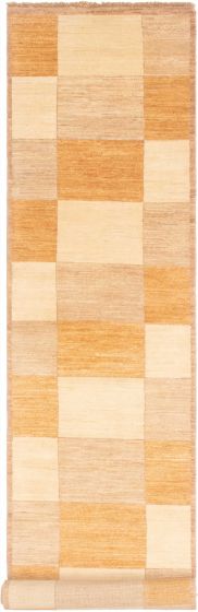 Casual  Transitional Brown Runner rug 14-ft-runner Afghan Hand-knotted 301568