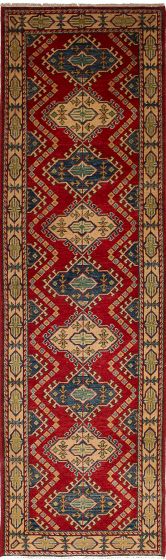Traditional Red Runner rug 10-ft-runner Afghan Hand-knotted 246046