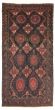 Bordered  Tribal Black Area rug Unique Turkish Hand-knotted 317887