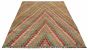 Bordered  Geometric Grey Area rug 8x10 Turkish Flat-weave 329381