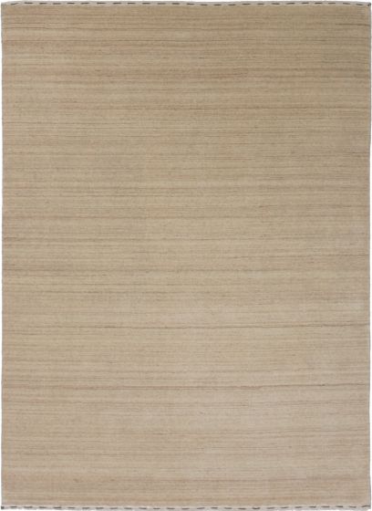 Contemporary  Solid Ivory Area rug 4x6 Indian Hand-knotted 279652