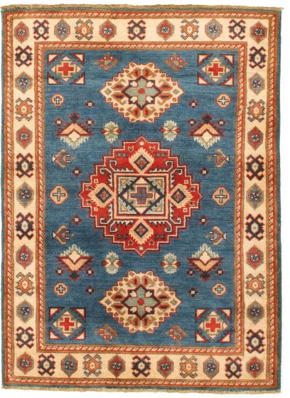 Bordered  Tribal Blue Area rug 3x5 Afghan Hand-knotted 329422