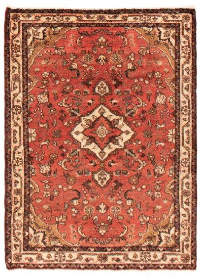 Bordered  Traditional Red Area rug 3x5 Persian Hand-knotted 365046