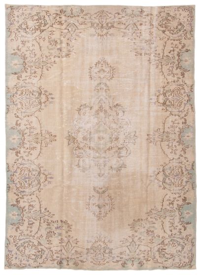 Traditional  Vintage Ivory Area rug 5x8 Turkish Hand-knotted 365362