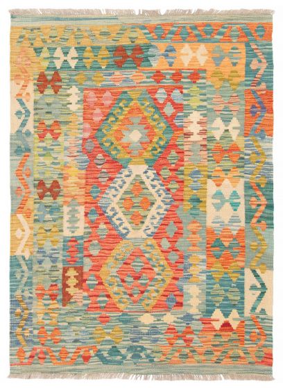Flat-weaves & Kilims  Geometric Red Area rug 3x5 Turkish Flat-Weave 389328